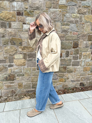 Avara Long Sleeve Jacket - Check Scarf