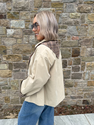 Avara Long Sleeve Jacket - Check Scarf