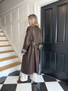 PRE ORDER Willow Long Faux Leather Trench Coat - Chocolate