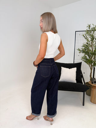 Freya Balloon Jeans - Dark Denim