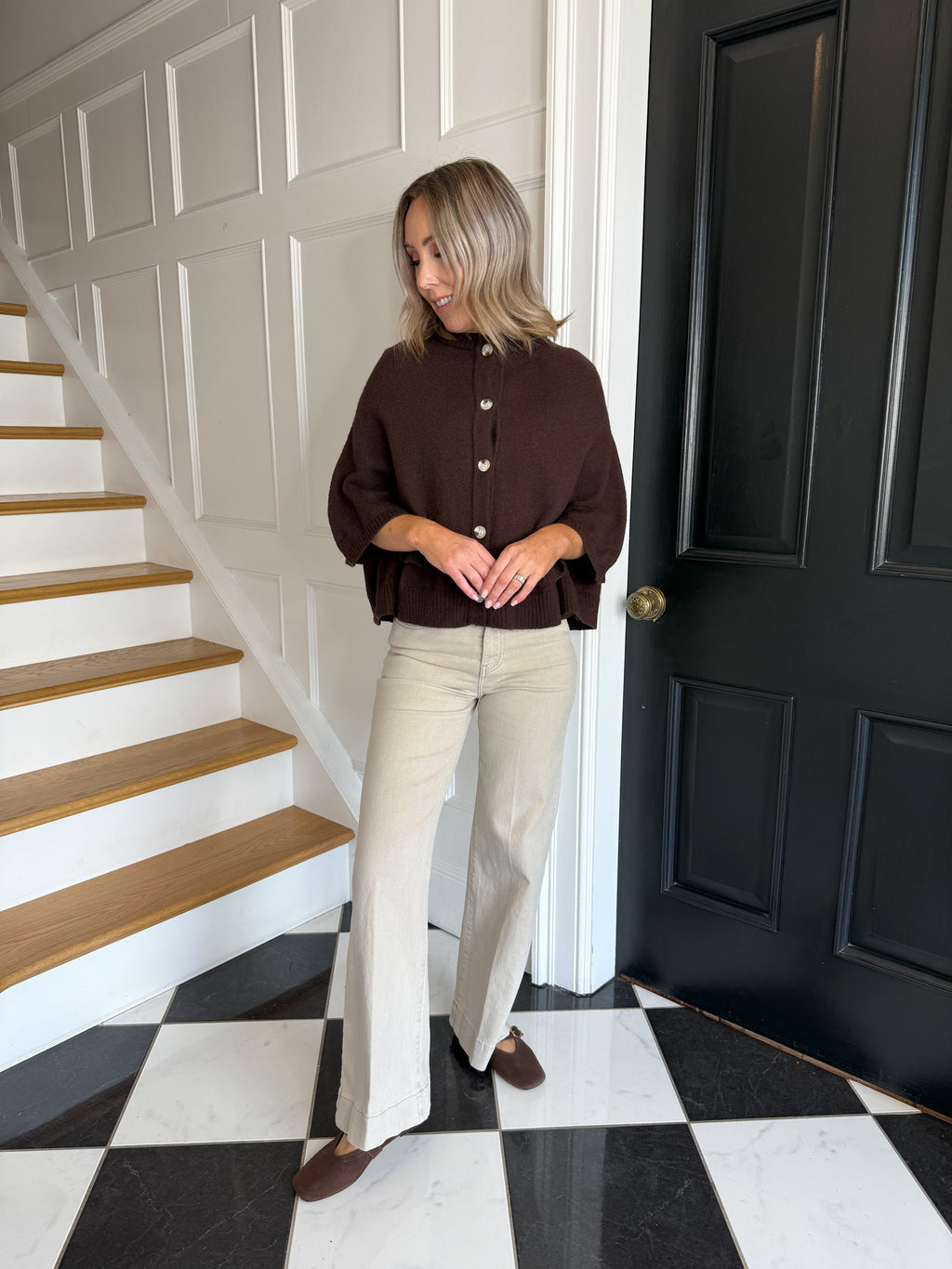 Tami Wide Leg Jeans - Taupe