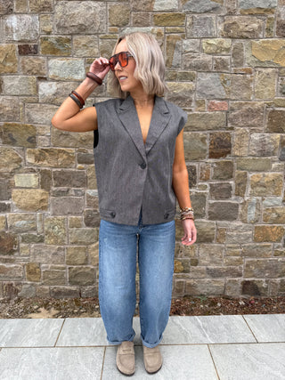 Remy Sleeveless Waistcoat - Dark Grey
