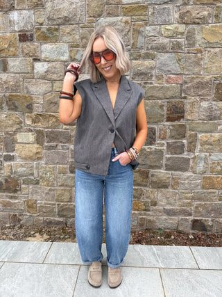 Remy Sleeveless Waistcoat - Dark Grey