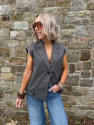 Remy Sleeveless Waistcoat - Dark Grey
