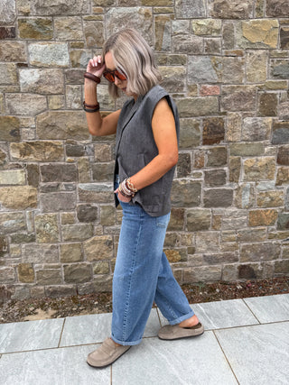 Remy Sleeveless Waistcoat - Dark Grey