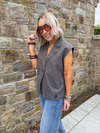 Remy Sleeveless Waistcoat - Dark Grey