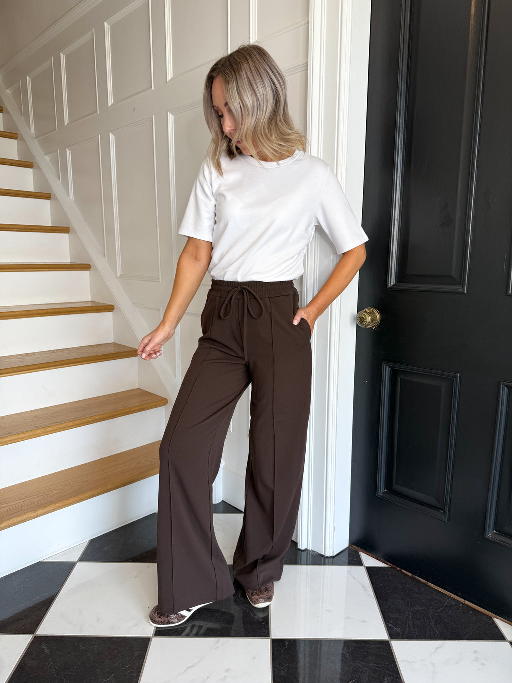Clua High Waist Trousers - Coffee Bean