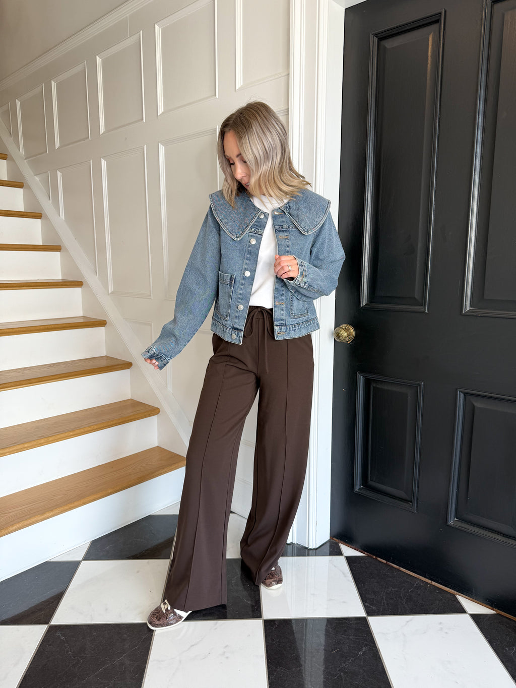 Clua High Waist Trousers - Coffee Bean