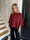Zelda Knitted Cape - Burgundy