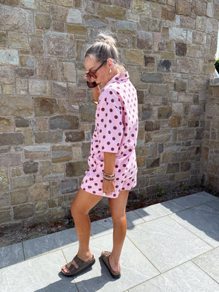 Kay Polka Dot Shorts - Pink/Burgundy