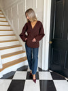 Tori Collarless Balloon Sleeve Blazer - Burgundy