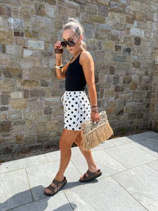 Kay Polka Dot Shorts - White