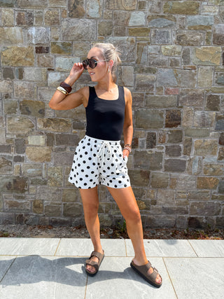 Kay Polka Dot Shorts - White