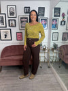 Nina Barrel Leg Jeans - Brown
