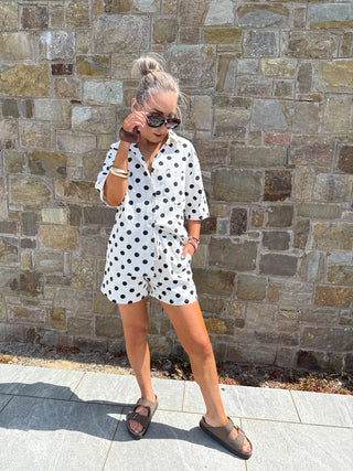 Kay Polka Dot Shorts - White