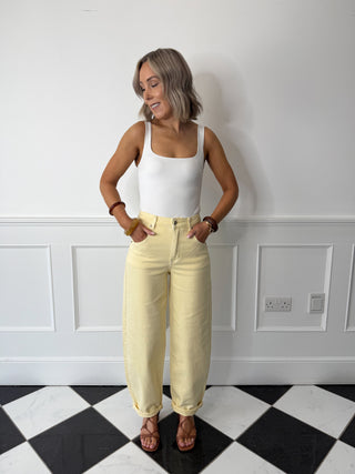 Freya Balloon Jeans - Lemon