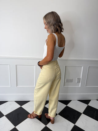 Freya Balloon Jeans - Lemon
