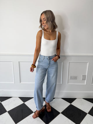 Freya Balloon Jeans - Light Blue Denim