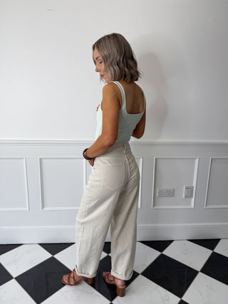 Freya Balloon Jeans - Cream
