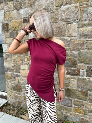 Palimi Off Shoulder Top - Raspberry