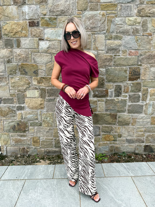 Palimi Off Shoulder Top - Raspberry