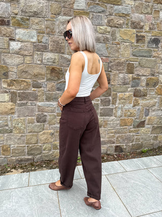 Freya Balloon Jeans - Brown