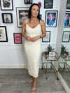 Reagan Chiffon Frill Cami Dress - Beige