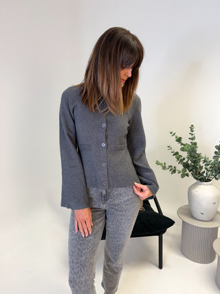 Jade Knit Cardigan - Grey