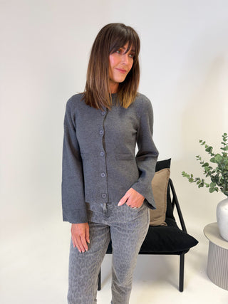 Jade Knit Cardigan - Grey