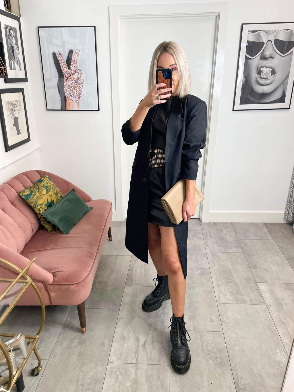 Milla Longline  Blazer - Black