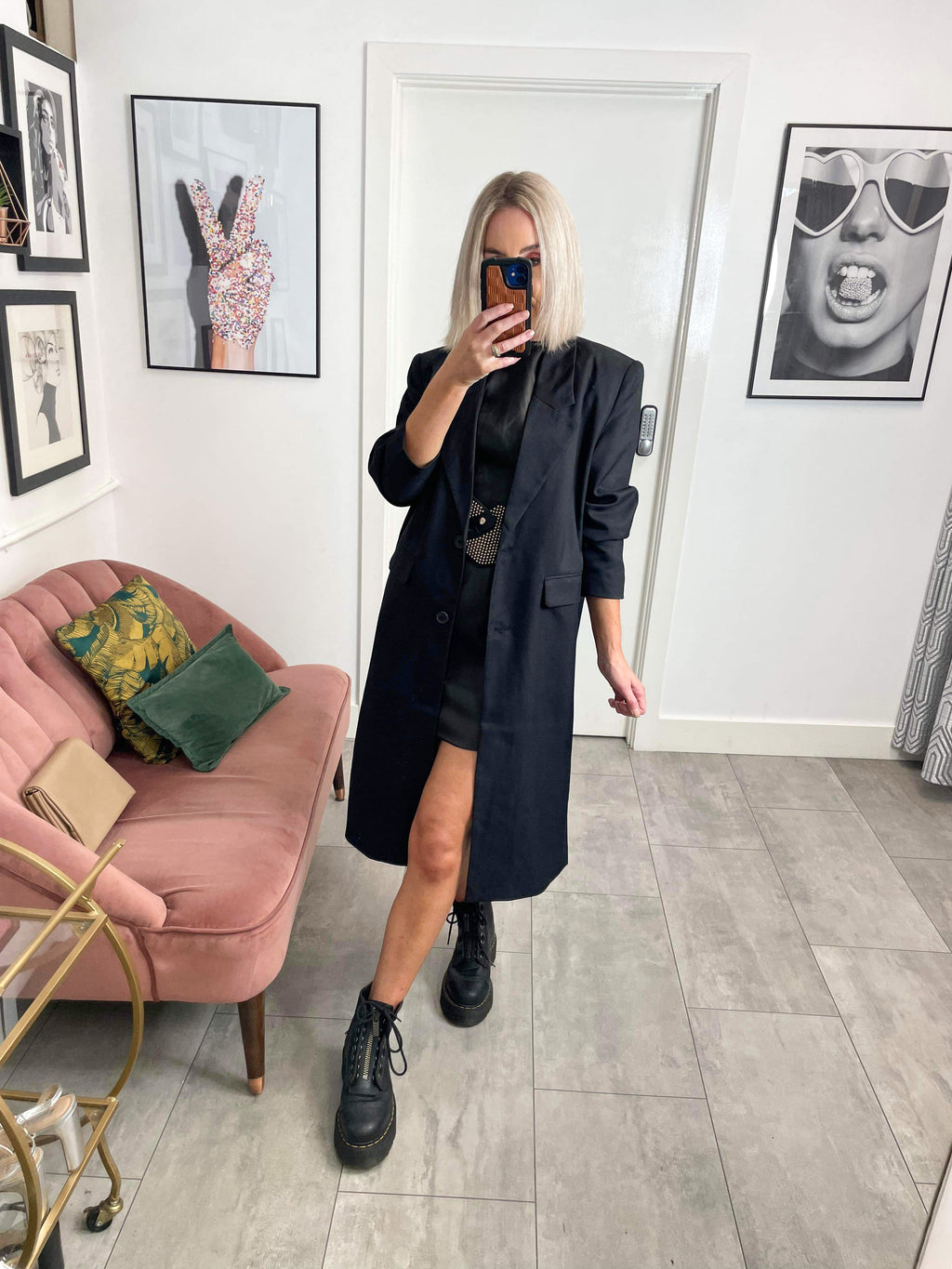 Milla Longline  Blazer - Black