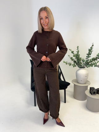 Jade Knit Cardigan - Brown