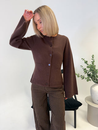 Jade Knit Cardigan - Brown