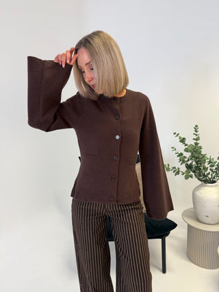 Jade Knit Cardigan - Brown