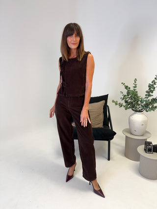 Aia Barrel Corduroy Trousers - Brown