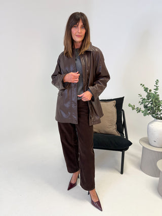 Olive Long Sleeve Jacket - Seal Brown