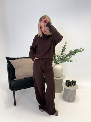 Cassie Knit Trousers - Brown