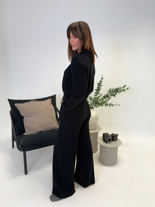 Mandi Knit Polo Top - Black
