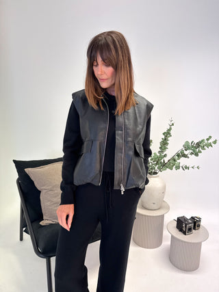 Tori PU Gilet - Black