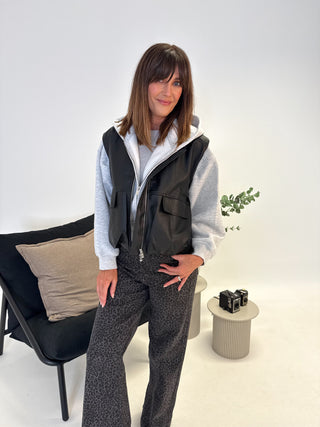 Tori PU Gilet - Black