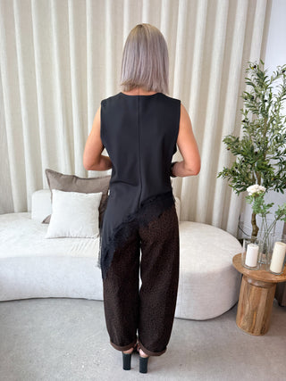 Freya Balloon Jeans - Dark Chocolate Leopard