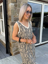 Leon Lurex Sleeveless Dress - Zebra