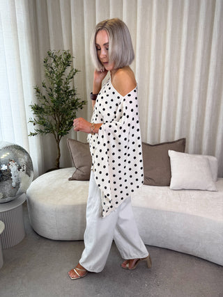 Aria Cape Polka Top 2-in-1 - Cream
