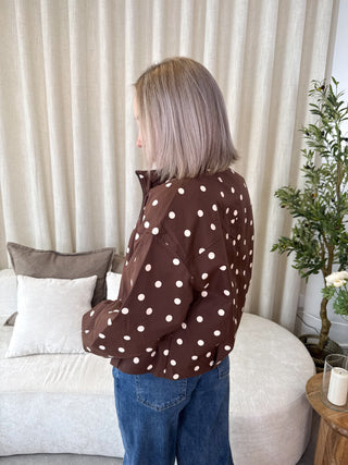 Elisabeth Bomber Jacket - Brown Polka