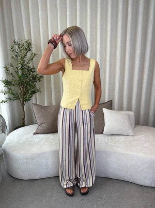 Nola Linen Trousers - Striped