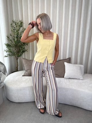 Nola Linen Trousers - Striped