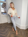 Jane Button Front Blouse - Beige