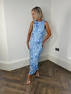 Iris Floral Midi Dress - Blue