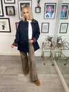 Gia Contrast Barn Jacket - Navy