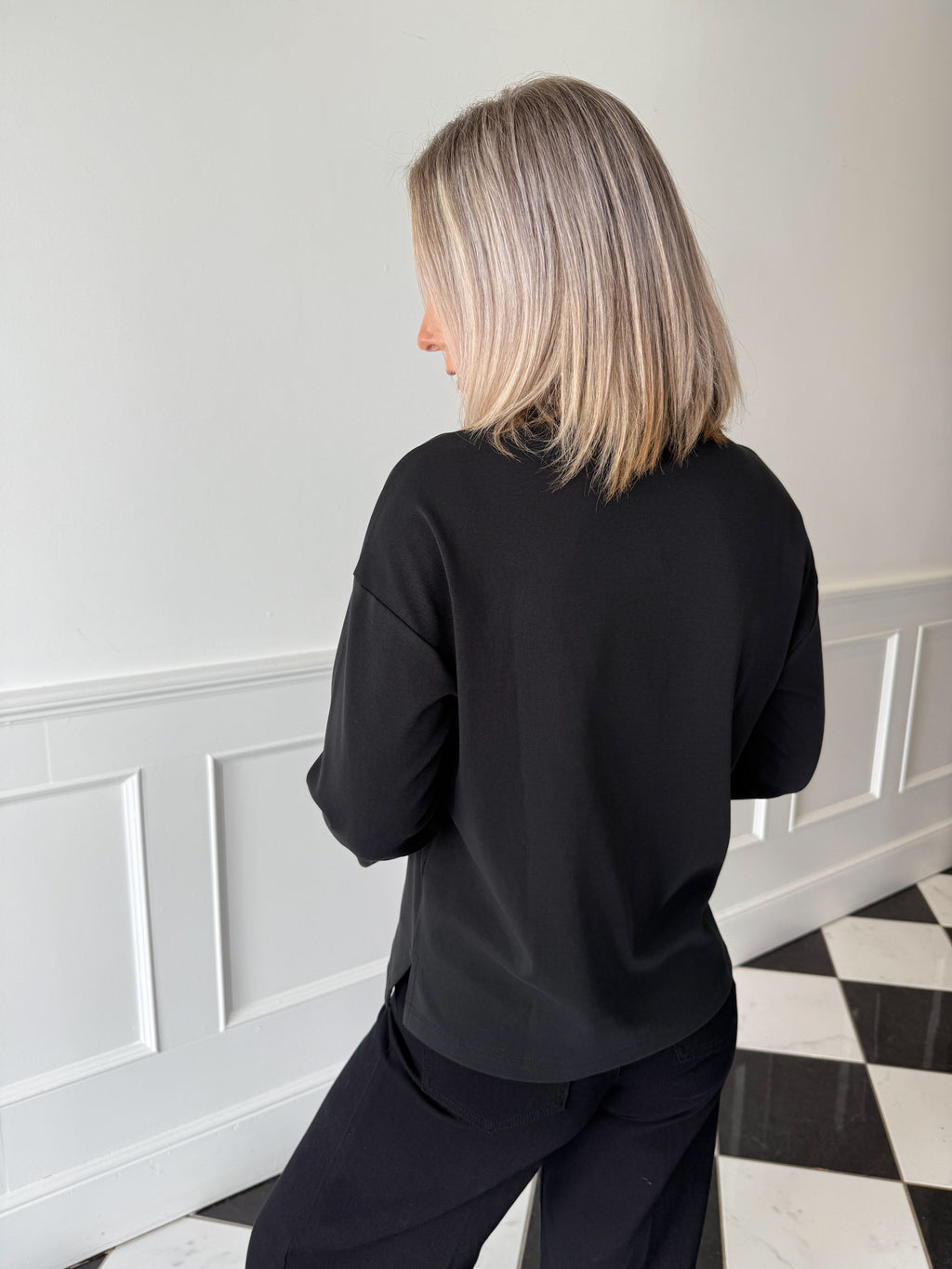 Mocca Long Sleeve Top - Black